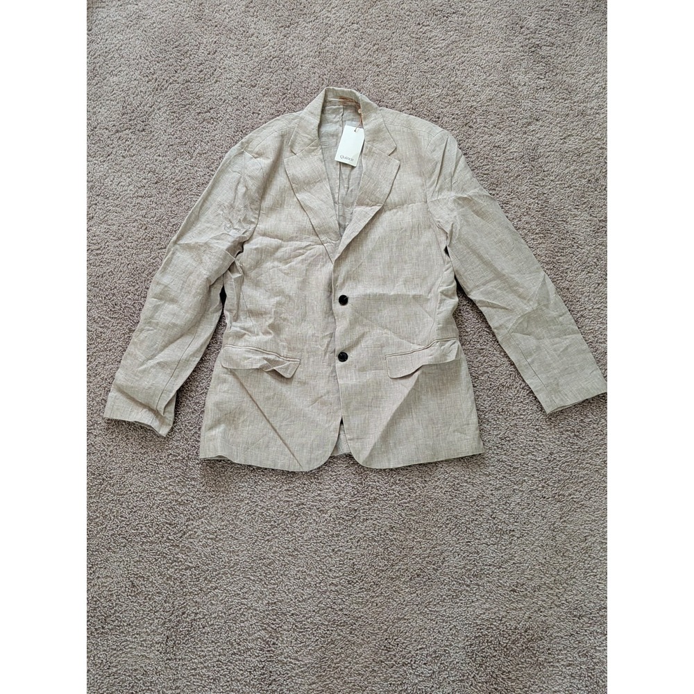 Quince 100% European Linen Blazer Flax Beige Mens Large NWT Sold Out